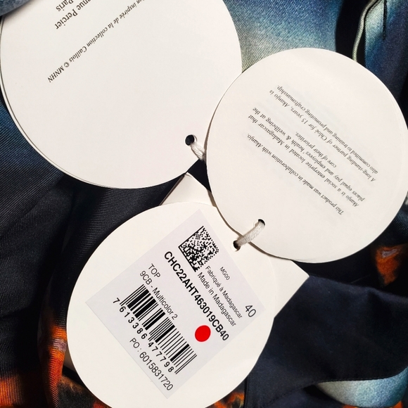 NWT $1950 Chloe Geode Print Twill Patterned Classic Silk Button Blouse Sz 40 (8) - Picture 16 of 16